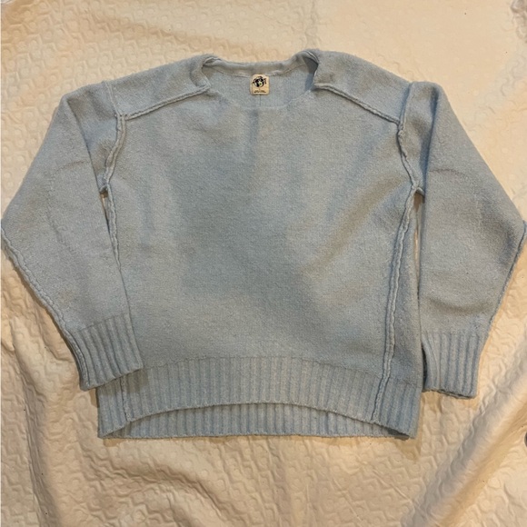 We The Free Sweaters - We The Free People Pastel Blue Inside-Out Style Knit Crew Neck Cozy Sweater L